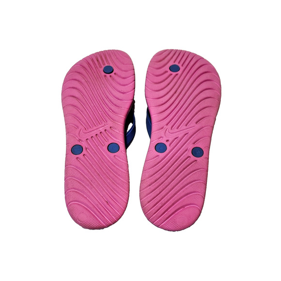 Nike Solay Thong Flip Flop Sandals Casuals Pink Blue Women's Size 11 - Picture 6 of 7